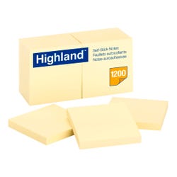Highland™ Notes, 3 in x 3 in, Yellow, 12 Pads/Pack 077320