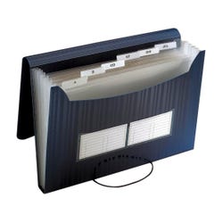 School Smart Poly Expanding File Pocket, Letter Size, 7 Pockets, Black 085103