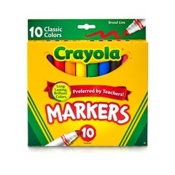 Crayola Markers, Broad Line, Assorted Classic Colors, Set of 10 1371173