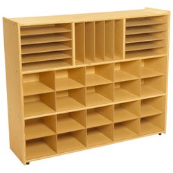 Childcraft ABC Furnishings Storage Unit, 3 Shelves, Cubbies With Inserts, 48 x 13 x 40 Inches, Item Number 1537048