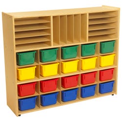 Childcraft ABC Furnishings Storage Unit, Cubbies with 20 Color Trays, 48 x 13 x 40 Inches, Item Number 1537049