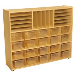 Childcraft ABC Furnishings Storage Unit, Cubbies with 20 Clear Trays, 48 x 13 x 40 Inches, Item Number 1537050