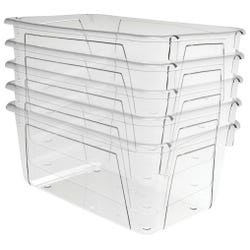 School Smart Storage Bin, 7-7/8 x 12-1/4 x 5-3/8 Inches, Translucent, Pack of 5 1594749
