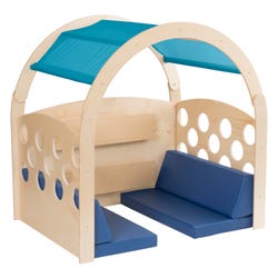 Childcraft Reading Nook, Green/Blue Canopy with Blue Cushions, 49-1/2 x 37 x 50 Inches 2006488