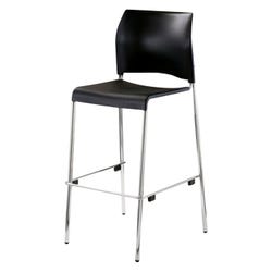 National Public Seating Cafetorium Bar Stool, Plastic Seat, Black 2023333