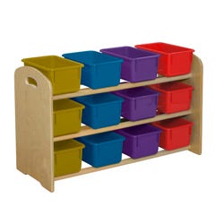Childcraft ABC Furnishings Dowel Rack With 12 Translucent Color Trays, 35-3/4 x 14-1/2 x 21-3/4 Inches, Item Number 2027783