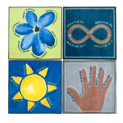 Childcraft ABC Furnishings Breathe with Me Carpet Squares for Classrooms, 30 x 30 Inches, Set of 4 2040791