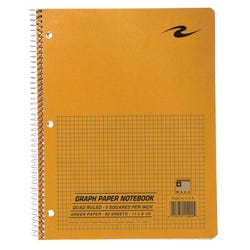 Roaring Spring Quad Ruled Notebook, 8-1/2 x 11 Inch, 5 x 5 Ruled, 80 Sheets, Green Item Number, 2095285