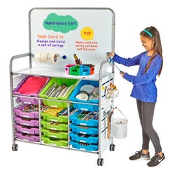 STEM Lab Makerspace Cart, Grade K to 5, 61 x 40 x 17 Inches, Item Number 2099360