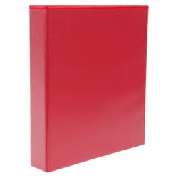 School Smart Polypropylene Round Ring View Binder, 1-1/2 Inches, Red 2138591
