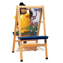 Childcraft Double Adjustable Art Easel, Clear Panels, 24 x 26-7/8 x 44-1/2 Inches, Item Number 272203