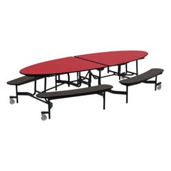 Image for Classroom Select Mobile Table with Benches, Elliptical, 10 Feet from School Specialty