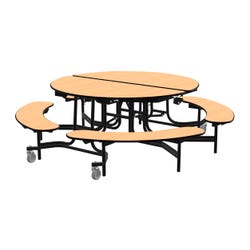 Image for Classroom Select Mobile Table with Benches, Round, 60 Inches from School Specialty