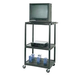 Luxor H Wilson LP AV Table with Electrical Assembly, 32 in W X 24 in D X 48 in H, Black, Item Number 623532